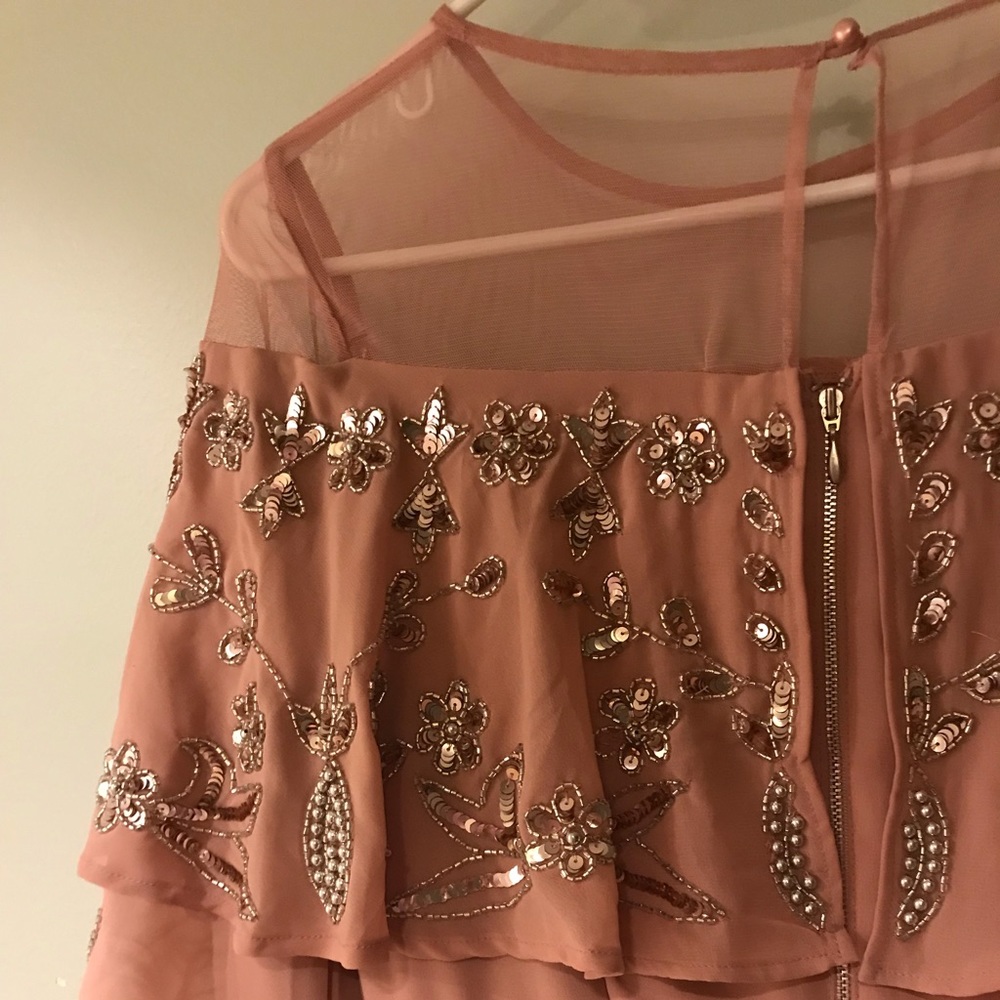 ASOS pink formal midi dress